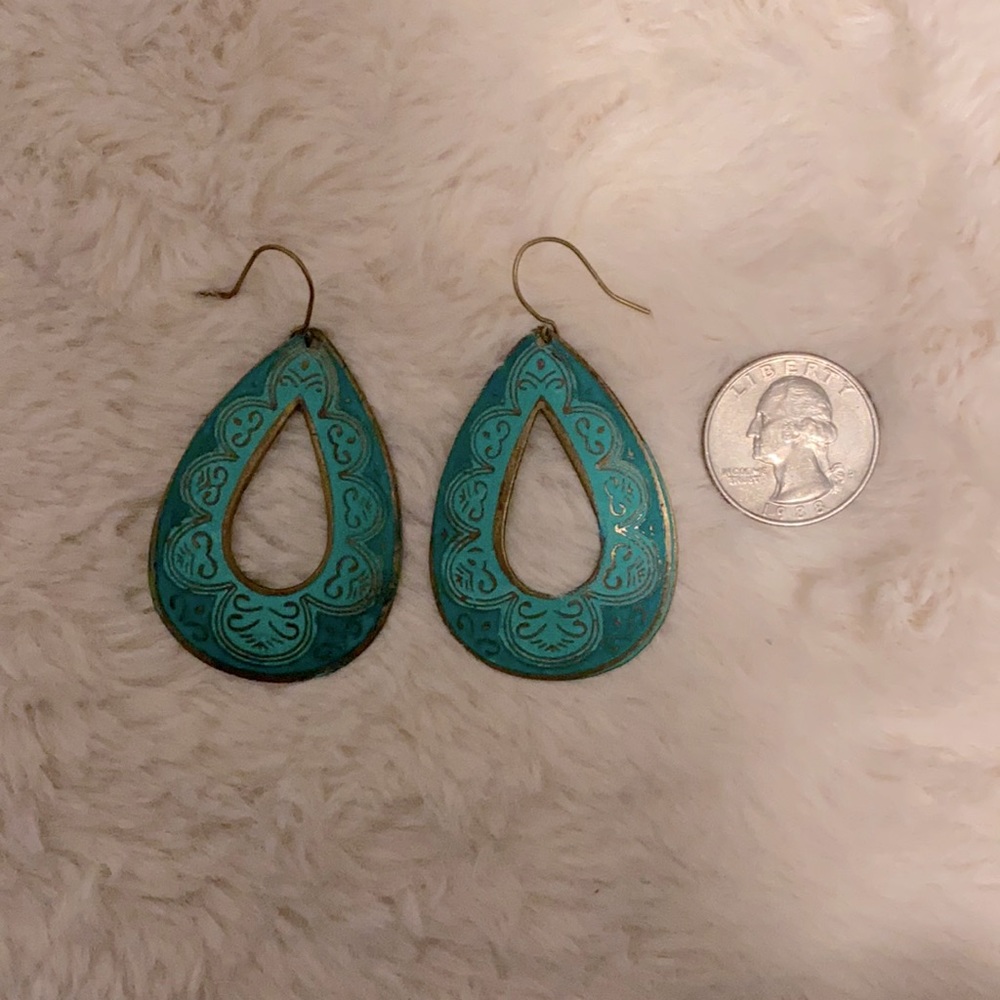 Boho turquoise earrings